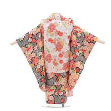 画像をギャラリービューアに読み込む, 3歳女の子 黒・鹿の子 桜 牡丹 (Np.6014)
