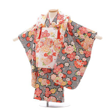 画像をギャラリービューアに読み込む, 3歳女の子 黒・鹿の子 桜 牡丹 (Np.6014)