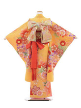 画像をギャラリービューアに読み込む, 7歳女の子 黄色 四季花文 (No.7039)