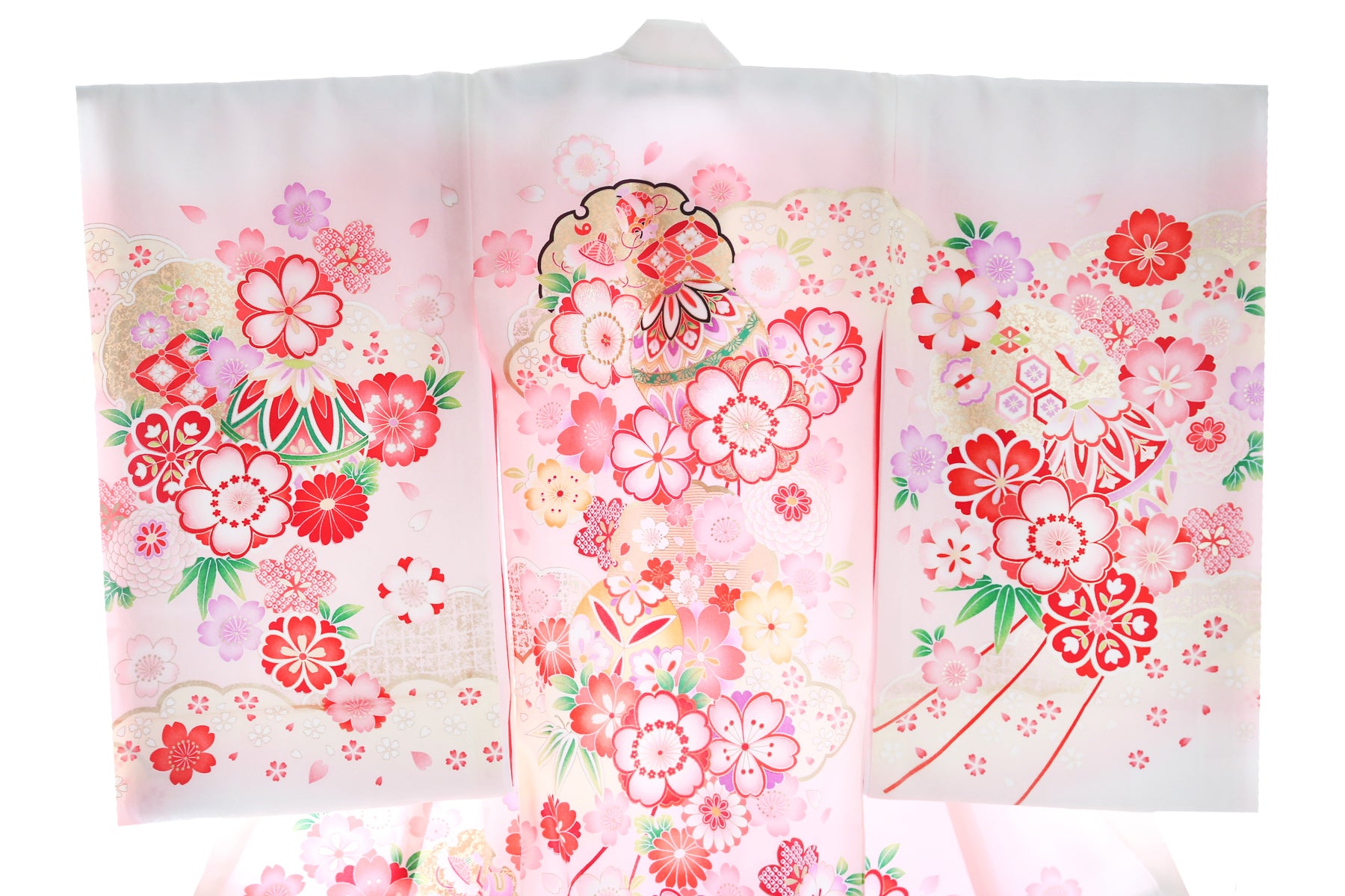 お宮参り用 産着レンタル 女の子 桜 白×ピンク色 – ファミフォト関西