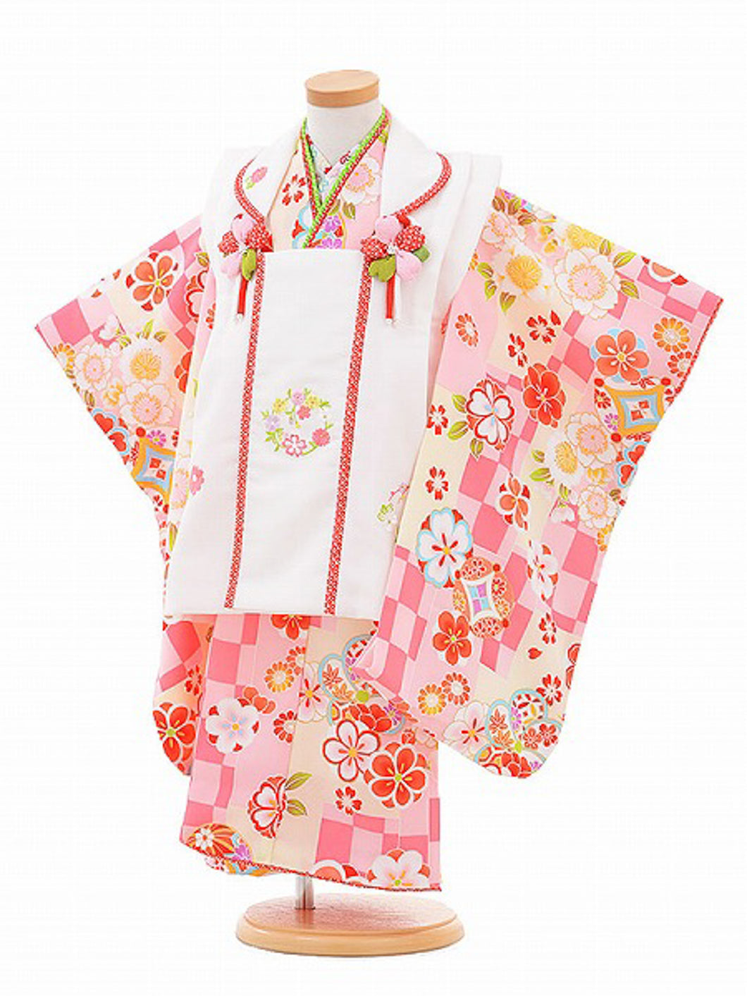 3歳女の子 ピンク・市松桜（No.6001）